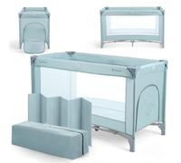 kikka boo Cuna de Viaje SO Gifted, Cuna Bebe 120x60 cm hasta 15 kg, Parque Plegable con Bolsa de Transporte, Ligera y Compacta, Menta