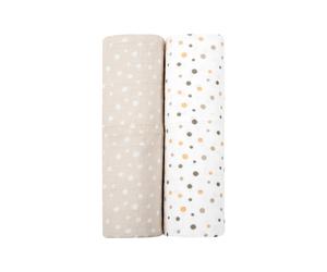 Kikka Boo - Set de 2 Muselinas de Algodón - Lunares Beige kikkaboo