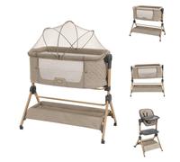 Kikka boo Sleat Me - Cuna 2 en 1 trona regulable en altura, mosquitera beige