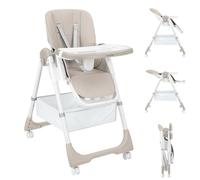 Kikka boo Spicy+ - Trona para niños, plegable, altura regulable, reposapiés, cesta, color: beige