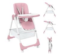 Kikka boo Spicy+ - Trona para niños, plegable, altura regulable, reposapiés, cesta, color: rosa