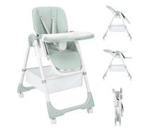 Kikka boo Spicy+ - Trona para niños, plegable, altura regulable, reposapiés, cesta, color: verde