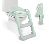 KikkaBoo Adaptador WC Niños y Reductor Sanita Bebé LEA, Plegable y Ajustable, Diseño Anatómico, Acolchado Extraíble y Suave, Antideslizante, con Escalera, 18+ Meses, Menta