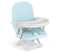 KikkaBoo Asiento Elevador PAPPO, Booster hasta 36 meses, Regulable en Altura en 4 Posiciones, Plegable, Bandeja Extraíble, Portátil, Compacta, Azul