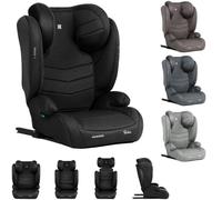 Kikkaboo asiento infantil i-Stand i-Size (100-150 cm) grupo 2/3 ajustable Isofix, color:negro