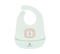 Kikkaboo, babero Savanna protector de migas, silicona, a partir de 4 meses, color:verde claro
