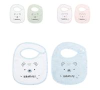 Kikkaboo Baby Bib Set of 2 Bear 23 x 31 cm, Terry Snap, 100% Algodón, color:azul