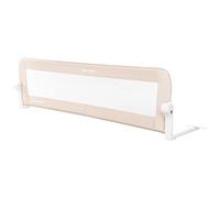 KikkaBoo Barrera de Cama Infantil I AM SAFE, Barrera Seguridad 150 cm, Protección Contra Caídas, Barandilla Cama, Fácil Montaje, Barra Plegable, Gris