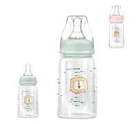Kikkaboo Biberón 120 ml Savanna, Tetina Silicona Anticólico Talla S, Tapa, color:verde