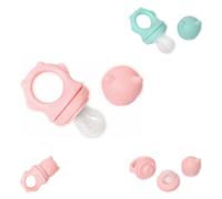 Kikkaboo Biberón Silicona 2en1 Tetina Fruta Ayuda Alimentación Tapa Protectora, color:rosa