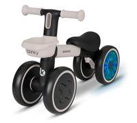 KikkaBoo Blinky Bicicleta Sin Pedales para Niños de 1 a 3 Años, Bicicleta de Equilibrio con Ruedas Traseras Luminosas, Luces LED Integradas, Cuadro Ligero de Aluminio, con Cesta, Marfil