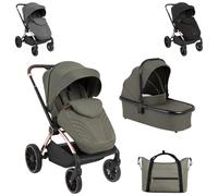 Kikkaboo Cochecito Kara 2 en 1 Capazo Asiento Sport, Bolso Cambiador, Suspensión, color:verde