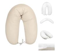 Kikkaboo cojín de Lactancia Dream Big 150 cm Largo 100% algodón Funda extraíble, Color:Beige