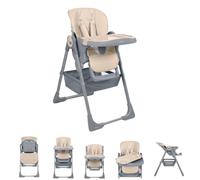 Kikkaboo Comfy - Trona para niños (altura regulable, correa, bandeja doble, plegable), color marrón