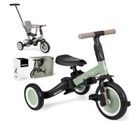 KikkaBoo FLIP, Triciclo Evolutivo de Bebé 5 en 1, Bicicleta con o sin Pedales, Ajustable y Transformable, Verde Militar, Desde 1 Año Hasta 5 Años