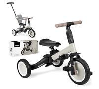 KikkaBoo FLIP, Triciclo Evolutivo de Bebé 5 en 1, Bicicleta con o sin Pedales, Ajustable y Transformable, Beige, Desde 1 Año Hasta 5 Años