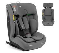 KikkaBoo i-Flit Silla de Coche Bebe ISOFIX Grupo 1 2 3, 9-36 kg, de 15 Meses a 12 Años, Seguridad SPS, Reposacabezas Ajustable, Top Tether, 12 Posiciones Reposacabezas, Gris Claro
