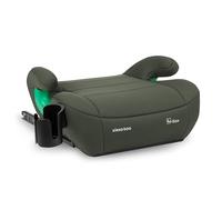 KikkaBoo i-Pop, Alzador Coche Niño ISOFIX, i-Size, 125-150 cm, Silla Coche Grupo 3, Elevador Coche, de 7 a 12 años (22-36 kg), Verde Militar