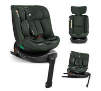KikkaBoo i-SECURE Silla Coche Bebe Grupo 0 1 2 3 ISOFIX (0-36 kg), Giratoria 360°, Reclinable, Protección SPS i-Size, Lateral, Arnés de 5 Puntos, 12 Posiciones Reposacabezas, Verde Militar