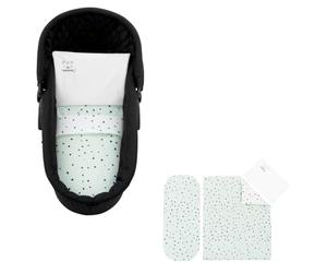 Kikkaboo Juego de cama cochecito de bebé 6 pzs manta 80 x 60 almohada 35 x 26, color:verde