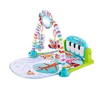 KikkaBoo Manta de Juego Bebé PIANO, Gimnasio de Actividades Desde el Nacimiento, Arcos con Juguetes Interactivo, Música y Luces, Desarrollo Motor, Azul