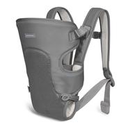 KikkaBoo Mochila Portabebes Ergonomica MYRA, Portabebe y Porteo Bebe, Marsupio Bebe, Correas Anchas y Ajustables, Manos Libres, 3 Posiciones, hasta 9 kg, Ligera y de Malla Transpirable, Gris