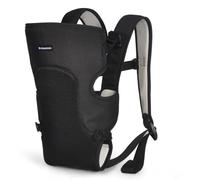 KikkaBoo Mochila Portabebes Ergonomica MYRA, Portabebe y Porteo Bebe, Marsupio Bebe, Correas Anchas y Ajustables, Manos Libres, 3 Posiciones, hasta 9 kg, Ligera y de Malla Transpirable, Negro