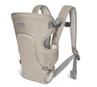 KikkaBoo Mochila Portabebes Ergonomica MYRA, Portabebe y Porteo Bebe, Marsupio Bebe, Correas Anchas y Ajustables, Manos Libres, 3 Posiciones, hasta 9 kg, Ligera y de Malla Transpirable, Beige