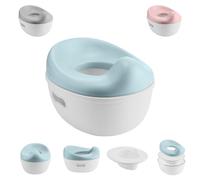 Kikkaboo orinal 3 en 1 trío, asiento de inodoro, taburete, base antideslizante, color:azul