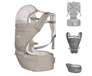 Kikkaboo - Portabebés Chloe 3 en 1 ventral y dorsal asiento en la cadera de 5 meses, color beige