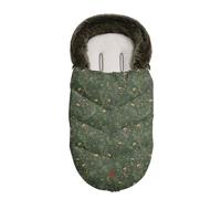 Kikkaboo - Saco para cochecito de bebé, piel de lujo, con cremallera, funda extraíble para los pies, colores: verde oscuro