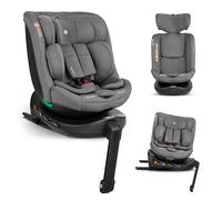 KikkaBoo Silla Coche Bebe Grupo 0 1 2 3 ISOFIX (0-36 kg) i-SECURE, Giratoria 360°, Reclinable, Protección SPS i-Size, Lateral, Arnés de 5 Puntos, 12 Posiciones Reposacabezas, Gris Claro