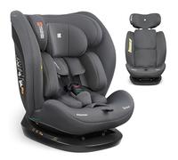 KikkaBoo Silla Coche Bebé sin ISOFIX i-EXPLORE 2, Grupo 0 1 2 3, i-Size 40-150 cm, Reclinable, 0-12 Años, Reposacabezas 14 Posiciones, Cojín y Arnés 5 Puntos, Grey