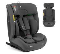 KikkaBoo Silla de Coche Bebe ISOFIX Grupo 1 2 3 (9-36 kg) i-FLIT, de 15 Meses a 12 Años, Seguridad SPS, Reposacabezas Ajustable, Top Tether, 12 Posiciones Reposacabezas, Gris Oscuro