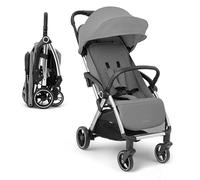 KikkaBoo Silla de Paseo EDEN, Carrito Bebé hasta 22 kg, Plegado Automático, Posición Reclinada, Superligero, Compacto, Gris