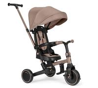 KikkaBoo Triciclo Evolutivo ALUMA 8 en 1, Triciclo Bebé Plegable con Manillar Padres, Asiento Reversible, Capota Ajustable, Arnés 5 Puntos, Marco Aluminio Beige
