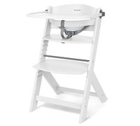 KikkaBoo Trona Evolutiva de Madera para Bebé NORDY, Silla Alta Ajustable hasta 35 kg, Haya Maciza, Bandeja Extraíble, Arnés de 3 Puntos, Blanco