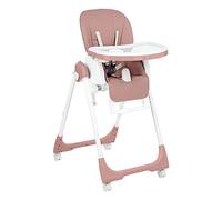 Kikkaboo trona Spicy, plegable, mesa extraíble, ajustable, con 4 ruedas, color:rosa