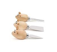 Kikkerland 2454140031 - Set de 3 Cuchillos para Queso Mouse