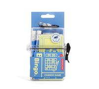 Kikkerland Bingo to Go - Juego de viaje con hojas de bingo, tarjetas de llamadas y funda impermeable - Ideal para viajes, camping y juegos al aire libre