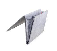 Kikkerland - Bolsa de Cama, Fieltro, Color Gris, 42 x 21,5 x 2,5 cm