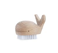Kikkerland Cepillo de uñas de madera con forma de ballena, no daña y práctico, divertido para los niños, 1 unidad (1 unidad)