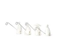 KIKKERLAND CU127 Fisherman S/4-Soporte para té, Silicona, Blanco, 10.199999999999999 x 12.2 x 3 cm