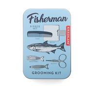 Kikkerland Kit de aseo para pescadores - Juego de cuidado de viaje con peine, espejo, cortaúñas, tijeras y pinzas