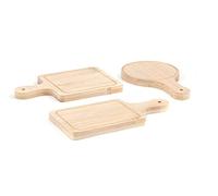 Kikkerland - Mini bandejas de Servir, bambú, Beige, Juego de 6