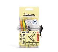 Kikkerland Pick-Up Sticks - Juego de viaje con palos, troquel y marcador - Ideal para viajes, camping y juegos al aire libre