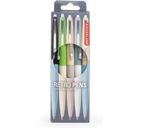Kikkerland Retro Pens Set de 5 Boligrafos