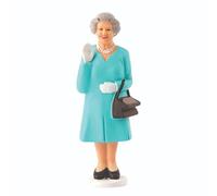 Kikkerland Solar Powered Waving Queen Figurine: Fun Decor for Home & Kitchen, Office Desk, Garden, Car - Great Novelty Toy Statue, Display Shelf Collectible, Holiday & Birthday Gift