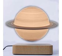 Kiko-ershaa Lámpara de levitación magnética Saturno Luz de noche LED Lámpara flotante de impresión 3D giratoria de 360 ° Lámpara de escritorio global para sala de estar Decoración de dormitorio