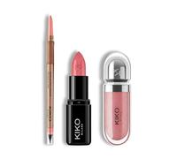 KIKO Milano 3D Hydra Lipgloss 35 | Softening Lip Gloss For A 3D Look, Smart Fusion Lipstick 405, Rich And Nourishing Lipstick With A Bright Finish and Colour Precision Lip Liner 03 | Lip Pencil